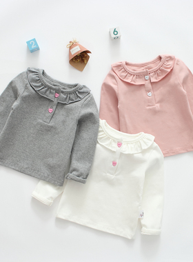 女宝宝纯棉T恤婴儿外穿洋气单上衣打底衬衫2024春秋薄款0-1岁幼童