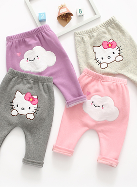 秋冬男童加绒裤婴童外穿保暖裤幼儿大屁屁打底裤pp薄绒女宝宝韩版