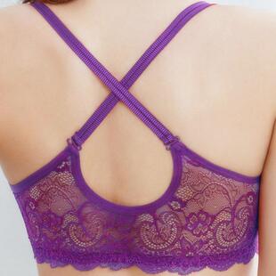 女土无骨内衣前面开扣文胸内女衣无钢圈前搭扣胸罩薄款聚拢闪衣