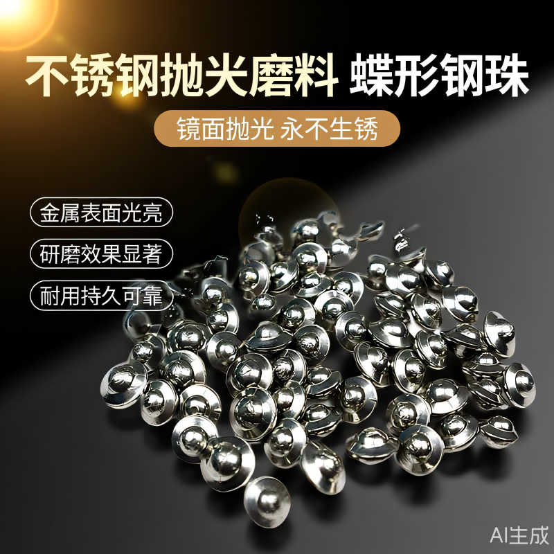 不锈钢抛光磨料蝶形钢珠磨料不锈钢飞碟钢珠磨料研磨钢珠抛光钢球