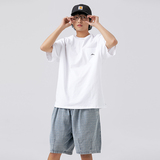 2026夏季新款男装日系潮牌纯色圆领宽松短袖休闲T恤半袖T836-F43，男装T恤，电商A101（原外27）