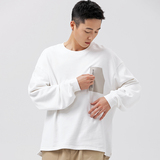 2026春季新款男日系潮牌纯色圆领拉链口袋套头宽松卫衣WY388-F85，男装卫衣，电商A101（原外27）