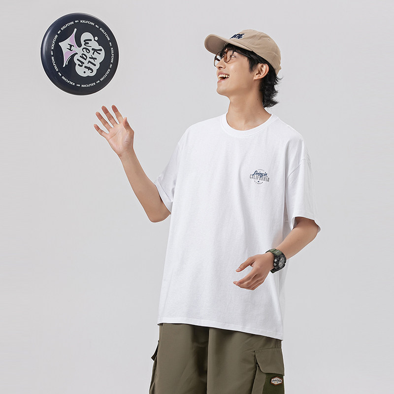 2026夏季新款男装日系潮牌后背趣味字母印花短袖圆领T恤T816-F38,男装T恤,电商A101（原外27）