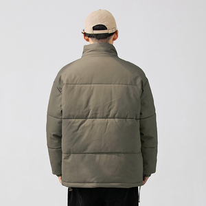2026冬季新款男装日系字母印花立领加厚皮衣棉服外套MY350-F205图片