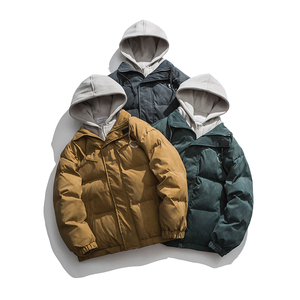 2026冬季新款男装日系潮流宽松假两件连帽棉衣棉服外套MY252-F205,男装棉衣,电商A101（原外27）