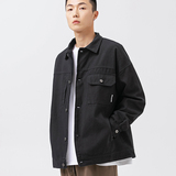 2026春季新款男装日系复古黑色翻领宽松休闲夹克外套JK356-F145，男装夹克，电商A101（原外27）