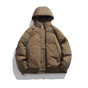 2026冬季新款男日系潮牌纯色宽松休闲连帽棉服加厚外套MY326-F195图片