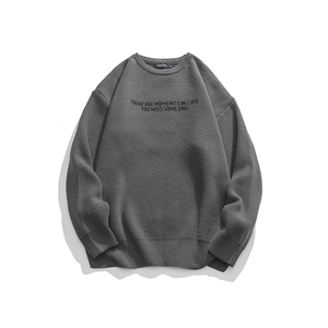 2026秋季新款男日系原创人文风景印花圆领套头毛衣针织衫M78-F95图片