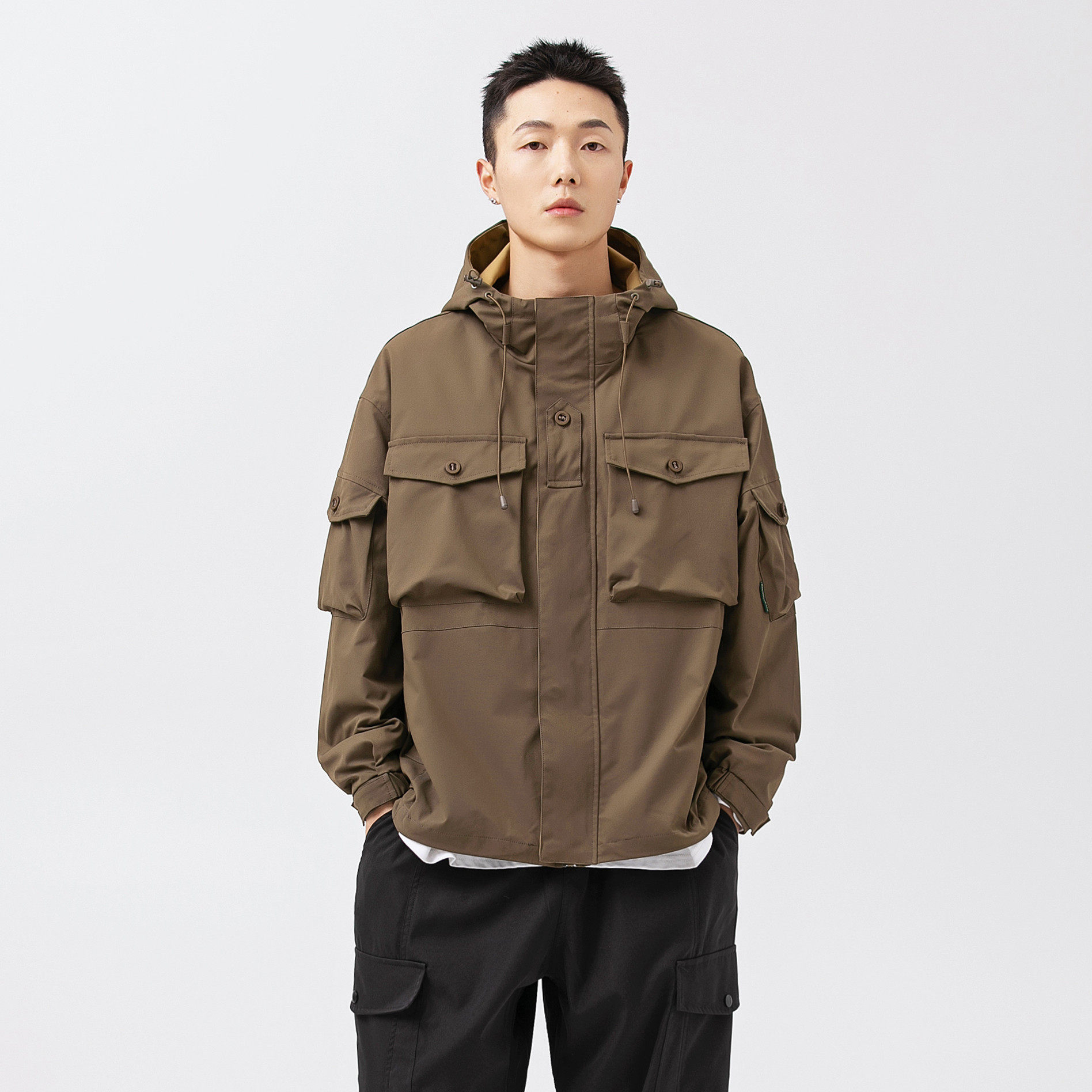 2026春季新款男装日系潮牌宽松连帽工装外套休闲夹克JK350-F155,男装夹克,电商A101（原外27）