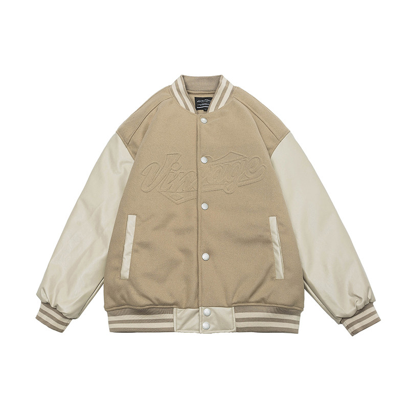 2026冬季新款男装日系潮流拼接棒球领加厚外套棉服JHJK298-F175,男装棉衣,电商A101（原外27）