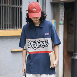 2026夏季新款男装日系原创撞色字母印花POLO衫短袖T恤PL32-F60，男装T恤，电商A101（原外27）