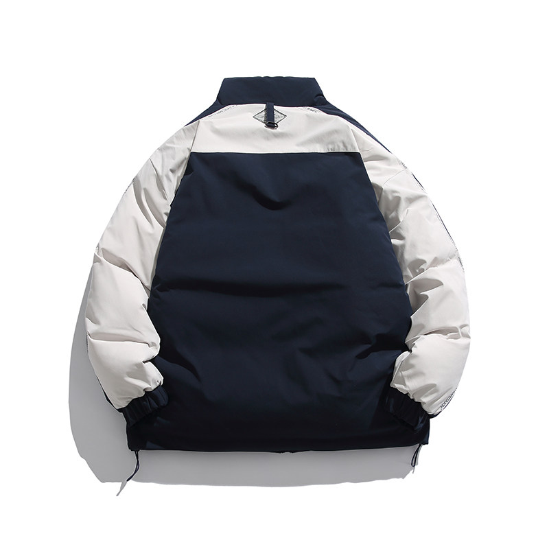 2026冬季新款男日系撞色字母刺绣立领宽松加厚棉服外套MY320-F205,男装棉衣,电商A101（原外27）