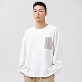 2026春季新款男日系潮牌纯色圆领拉链口袋套头宽松卫衣WY388-F85，男装卫衣，电商A101（原外27）