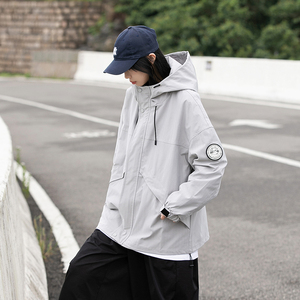 2024秋季新款男装日系潮牌宽松休闲臂章连帽工装外套JK326-F155,男装夹克,电商A101（原外27）