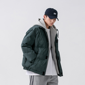 2026冬季新款男装日系潮流宽松假两件连帽棉衣棉服外套MY252-F205图片