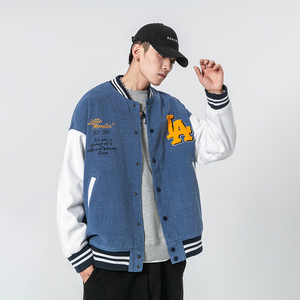 2023春季新款男装日系潮牌字母刺绣棒球服休闲外套夹克JK236-F145图片