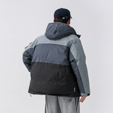 2026冬季新款男日系潮流撞色拼接连帽工装棉服宽松外套MY278-F205，男装棉衣，电商A101（原外27）
