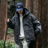 2024冬季新款男装日系复古宽松黑色连帽棉衣加厚外套MY358-F205，男装棉衣，电商A101（原外27）