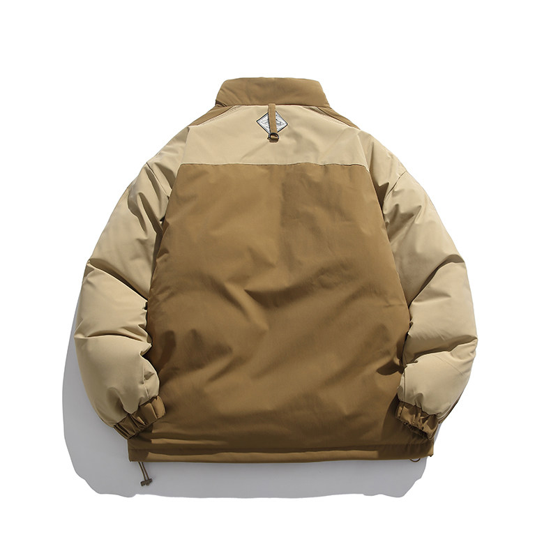 2026冬季新款男日系撞色字母刺绣立领宽松加厚棉服外套MY320-F205,男装棉衣,电商A101（原外27）