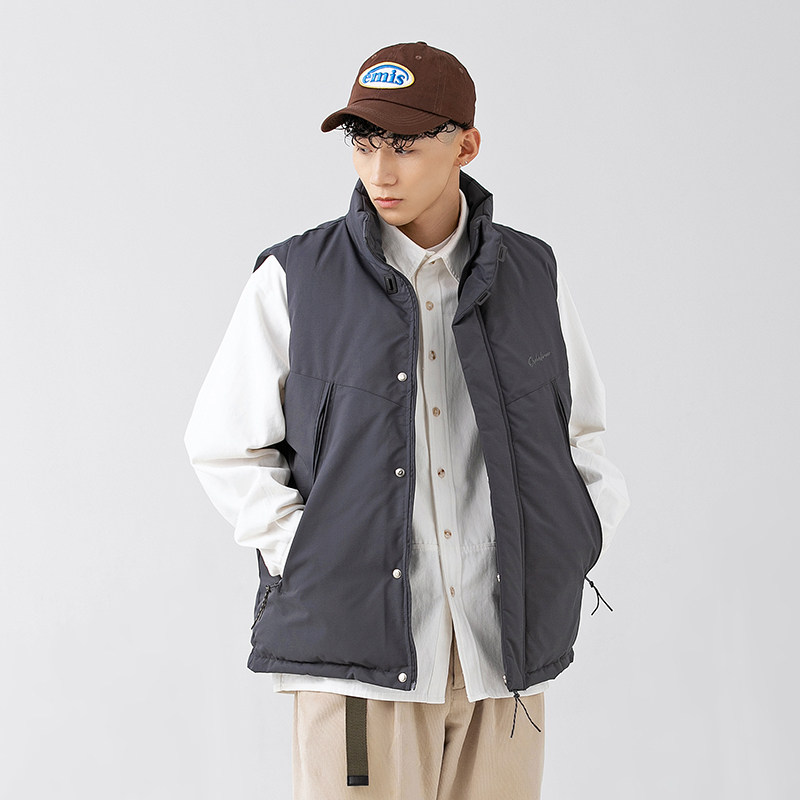 2026冬季新款男装日系潮流宽松纯色加厚棉服马甲外套MJ16-F165,男装棉衣,电商A101（原外27）
