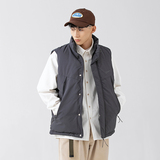 2026冬季新款男装日系潮流宽松纯色加厚棉服马甲外套MJ16-F165，男装棉衣，电商A101（原外27）