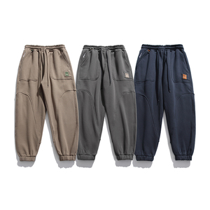 2026冬季新款男装日系宽松加绒加厚运动休闲裤束脚卫裤P800-F95图片