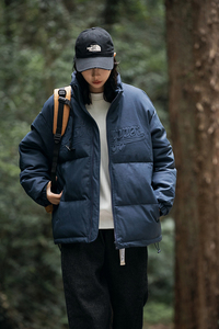 2026冬季新款男装日系字母印花立领加厚皮衣棉服外套MY350-F205