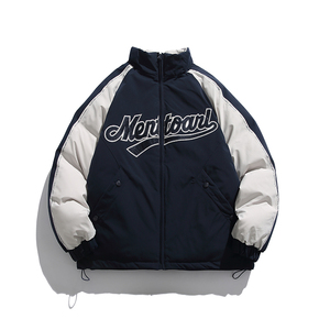 2026冬季新款男日系撞色字母刺绣立领宽松加厚棉服外套MY320-F205图片