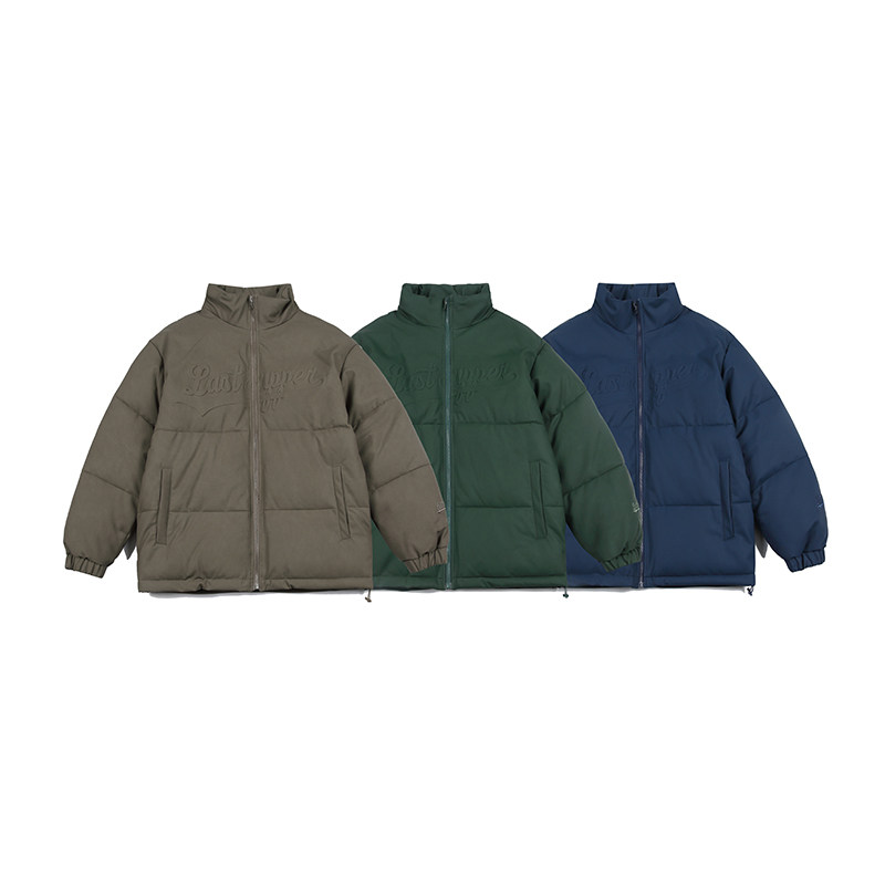 2026冬季新款男装日系字母印花立领加厚皮衣棉服外套MY350-F205图片