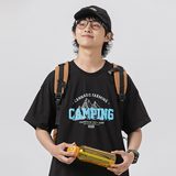 2026夏季新款男装日系潮牌字母印花短袖宽松圆领T恤T812-F38，男装T恤，电商A101（原外27）