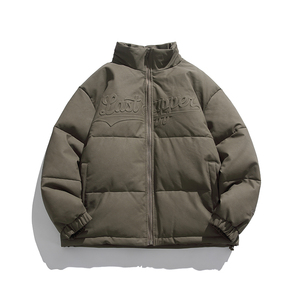 2026冬季新款男装日系字母印花立领加厚皮衣棉服外套MY350-F205