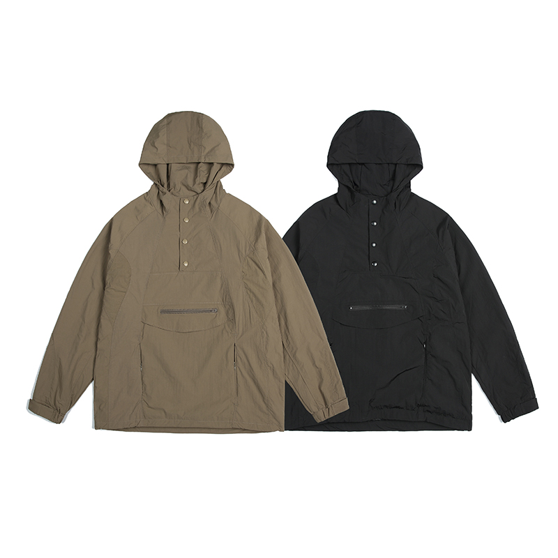 2024春季新款男装日系潮牌纯色套头宽松连帽夹克外套JK380-F135，男装夹克，电商A101（原外27）