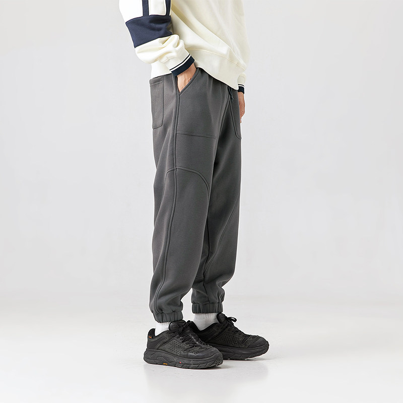 2026冬季新款男装日系宽松加绒加厚运动休闲裤束脚卫裤P800-F95,男装休闲裤,电商A101（原外27）