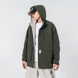 2024春季新款男装日系潮流大口袋工装连帽外套宽松夹克JK238-F135，男装夹克，电商A213