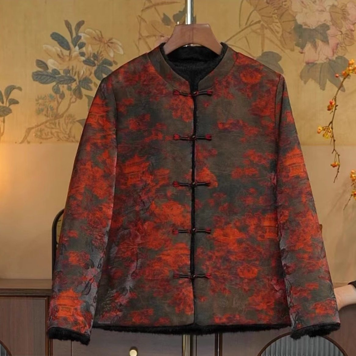 新中式国风气质百搭复古休闲双面穿加厚保暖毛毛外套女装棉服上衣