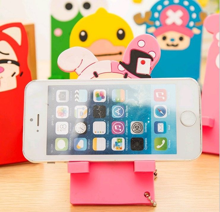 可爱懒人平板手机支架桌面卡通手机架子简约硅胶手机座看电视直播