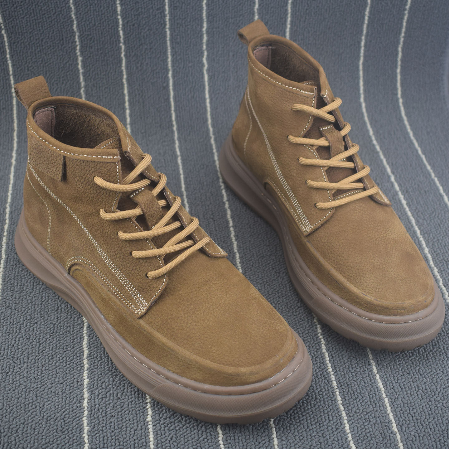 秋季新款真皮休闲高帮男鞋宽头复古工装马丁靴系带圆头切尔西靴男,流行男鞋,马丁靴,淘宝优惠券,粉丝福利购,淘宝优惠卷