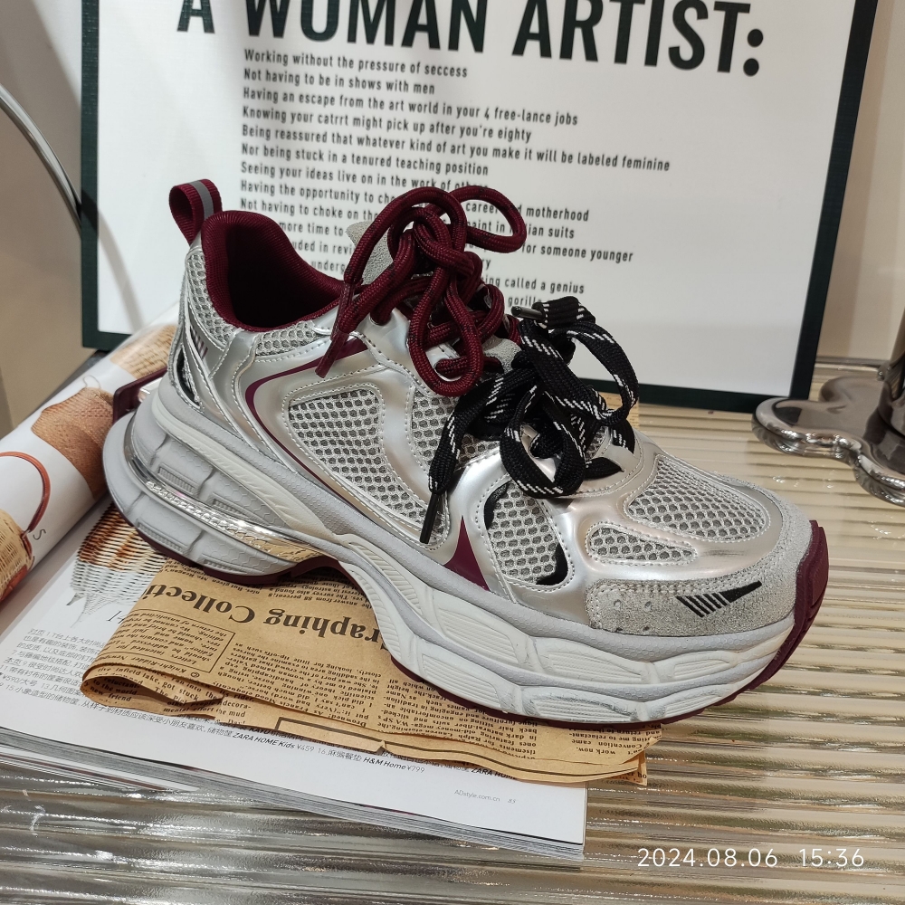 艾模儿厚底老爹鞋女2024秋季新款