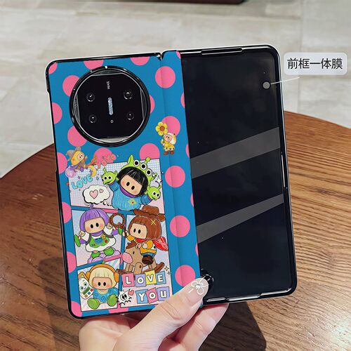 波点牧羊女YOYO适用华为mate x7手机壳x6折叠屏X5卡通可爱X3典藏版全包中轴铰链防摔壳膜一体皮纹新款
