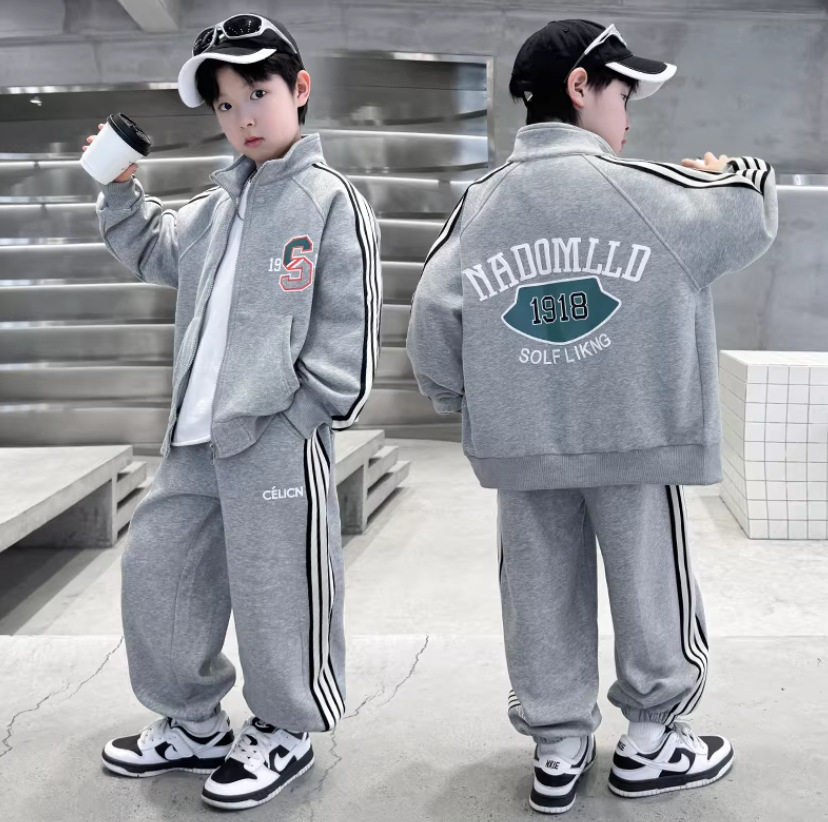2026春秋新款男童儿童运动套装两件套韩版时尚运动风宽松舒适