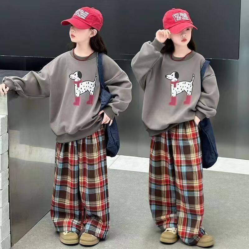 女童春秋休闲套装2026新款儿童春装洋气卫衣时髦中大童宽松两件套