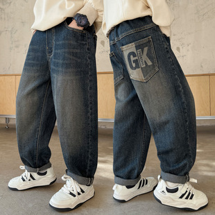 男童牛仔裤春款2026新款儿童直筒裤子春装大童痞帅风男孩休闲裤潮