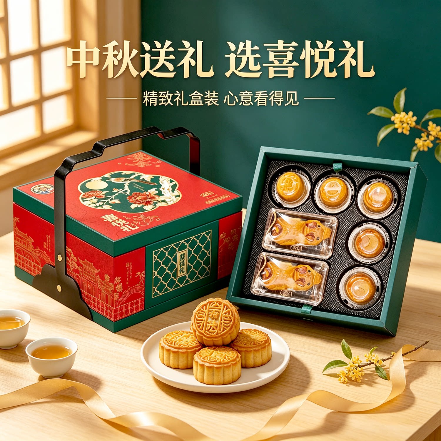 日威喜悦礼国风点心月饼礼盒装传统港式糕点中秋节送礼伴手礼精致