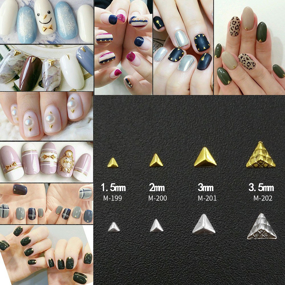 日系金银三角铆钉金属贴片饰品