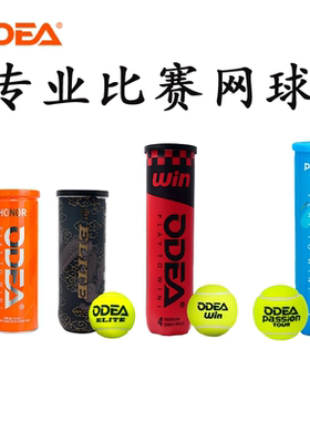 Odear欧帝尔网球Passion专业比赛训练球高弹力耐打气压足4粒罐装