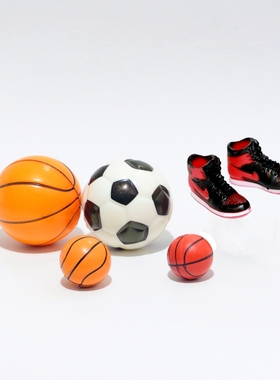 篮球主题装饰球鞋子玩偶装扮人偶摆件弹球小道具装饰摆件摆饰足球