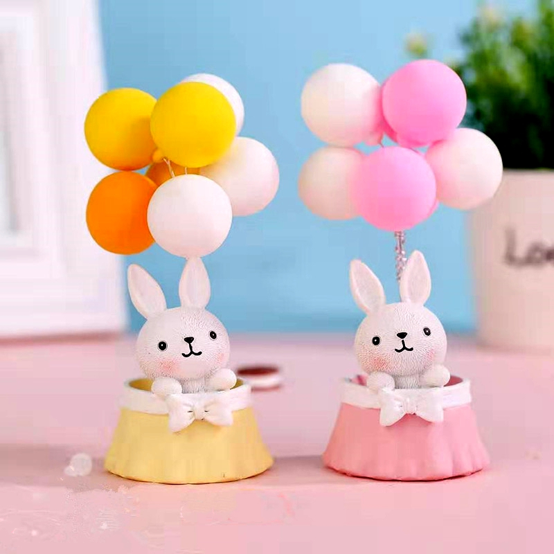 热气球小兔子气球情侣告白气球摆件爱情情侣男孩女孩卡通可爱小兔