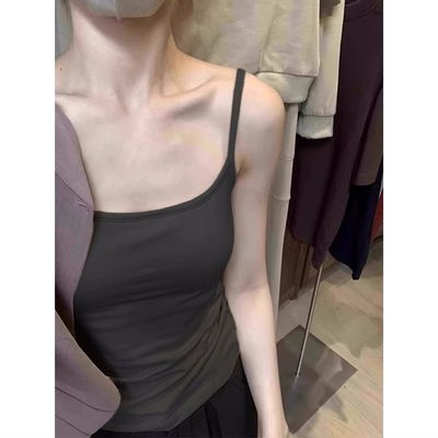 美式吊带背心女外穿夏季西装内搭高级感带胸垫美背抹胸瑜伽小上衣