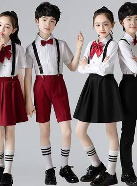 儿童合唱演出背带裤男女童大合唱
