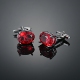 锆石法式 男士 衬衫 红色宝石袖 口扣cufflinks 袖 钉袖 扣男轻奢女士